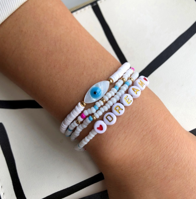 4Pcs/Set Evil Eye Bead Bracelet Set 